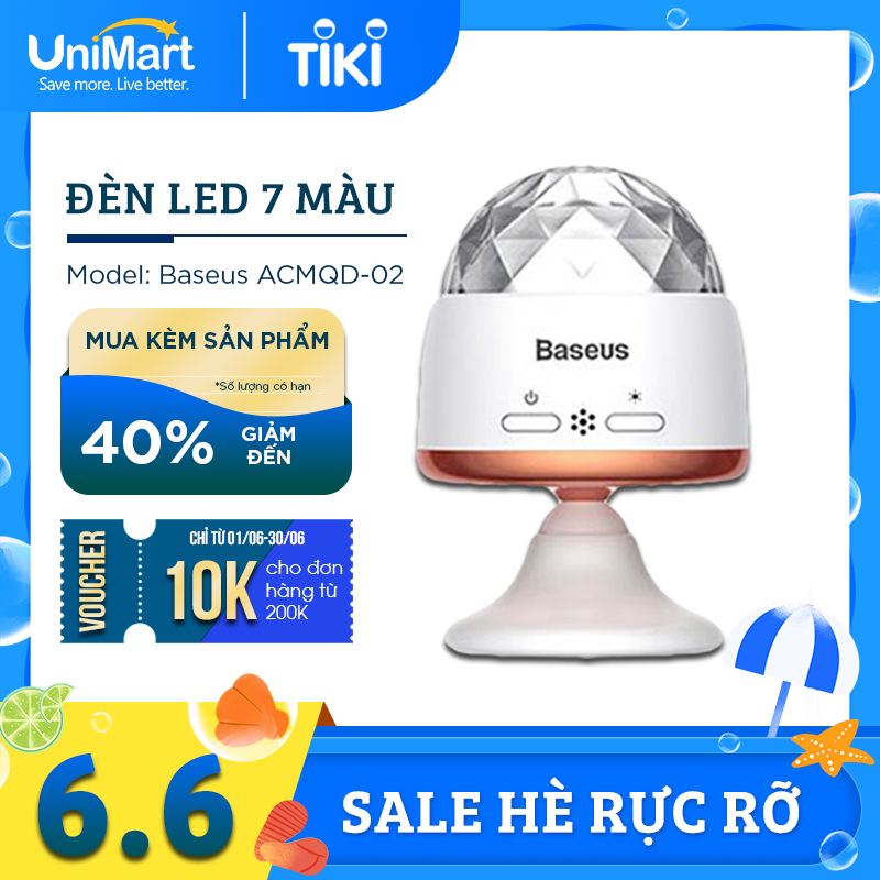 Đèn Led 7 Màu Pha Lê Nhấp Nháy ACMQD-02 - Dung Lượng Pin Khủng Tối Đa 4h - Thay Đổi 5 Chế Độ Màu Sắc Khác Nhau - Thiết Kế Tay Cầm Xoay 360 Năng Động, Tiện Lợi