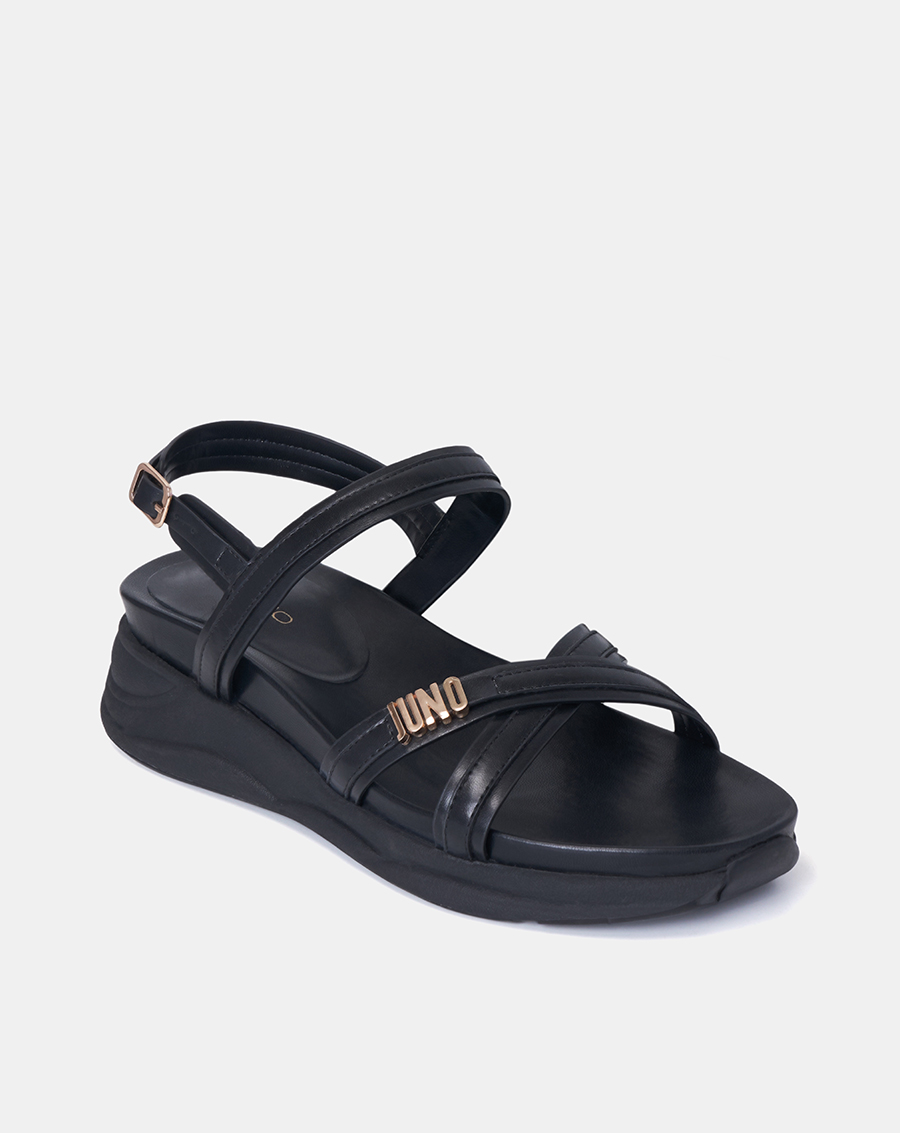 Giày Sandal Nữ 5cm Thời Trang JUNO Đế Bằng Thể Thao Phối Khoá SD05096