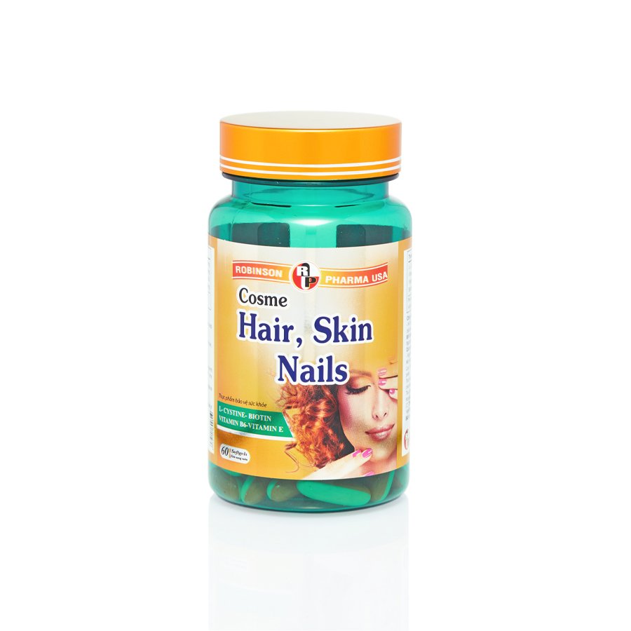 Viên uống TPCN COSME HAIR SKIN NAILS kích thích mọc tóc nhanh,làm dày tóc,ngăn ngừa rụng tóc, giúp cho chân tóc chắc khoẻ - Chai 60 viên