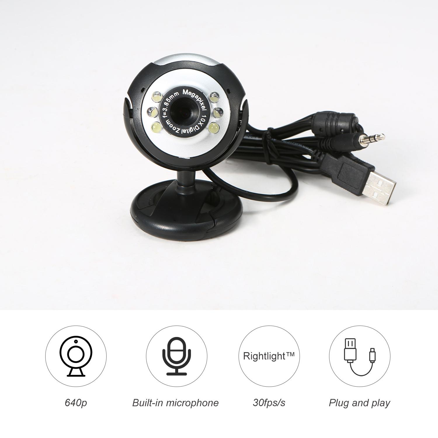 Webcam Camera Qua Usb Có Thể Xoay 360 Độ Cho Pc Máy Tính Xách Tay Trực Tiếp Hội Nghị Truyền Hình 640P