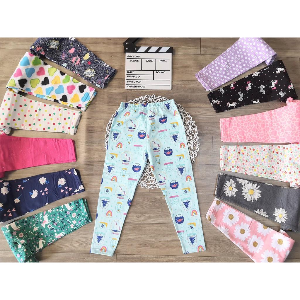 (SIÊU ĐẸP) QUẦN LEGGING DÀI/ QUẦN DÀI HOẠ TIẾT THUN COTTON 4 CHIỀU CHO BÉ 9-41KG (giá 1 cái)