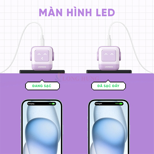 Cốc sạc Ugreen Uno RG GaN 1C Robot Fast Charger 30W CD359 - Hàng chính hãng