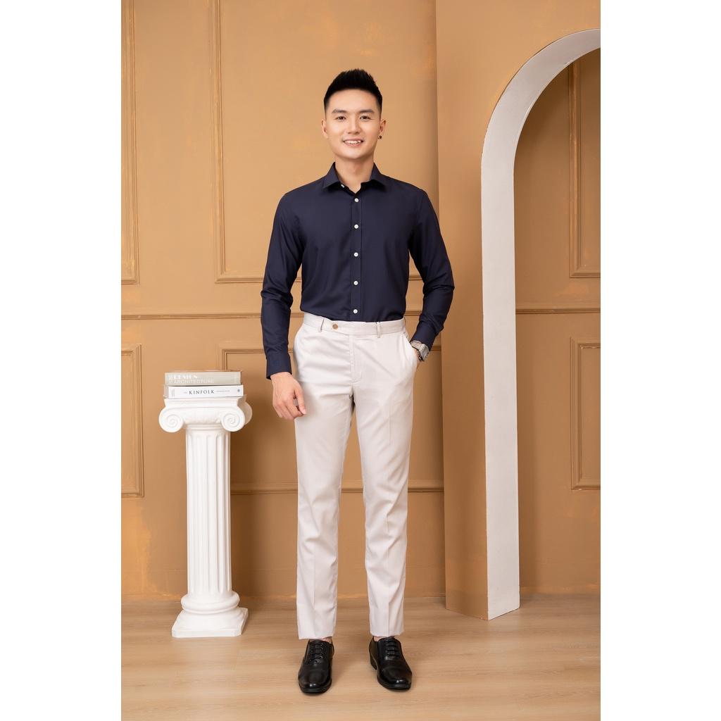 Áo sơ mi slimfit dài tay navy Aligro ALGS226