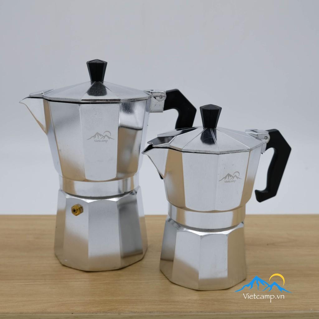 Bình đun cafe Espresso siêu tốc Moka Pot màu bạc 250ml