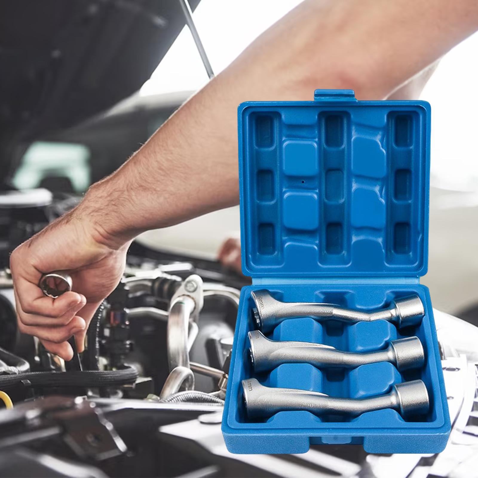 3 Pieces Fuel  Socket Wrench Set Portable for Automotive