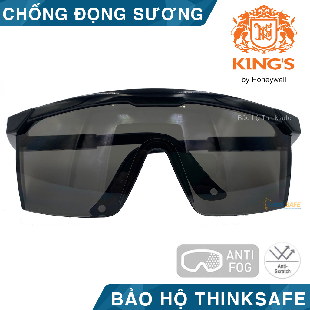 Kính chống bụi King's KY152 phòng dịch chống tia UV kính bảo hộ lao động chống bụi chống xước, đọng sương bảo vệ mắt trong lao động, đi xe máy (màu đen)