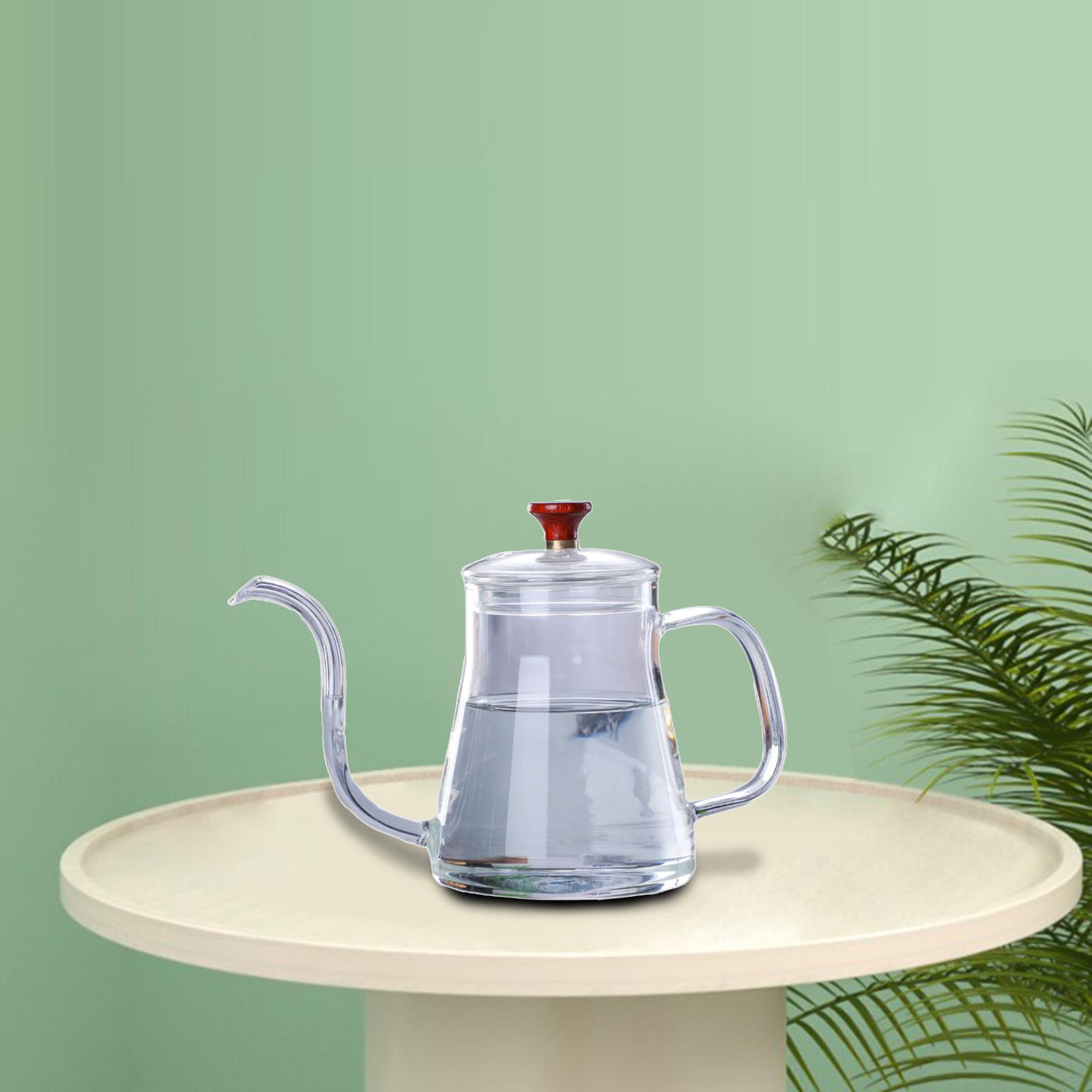 Glass Tea Pour Over Kettle Premium Grade with Lid for Drip Coffee Hand-Made Coffee and Tea Brewing