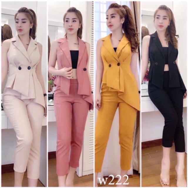 Set bộ cổ vest lệch tà siêu xinh