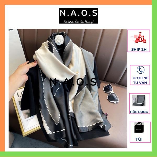 -Khăn choàng lụa dài họa tiết sang trọng - Khăn lụa satin nữ-Qùa tặng 20/10-quà tặng sinh nhật-quà tặng 8/3-