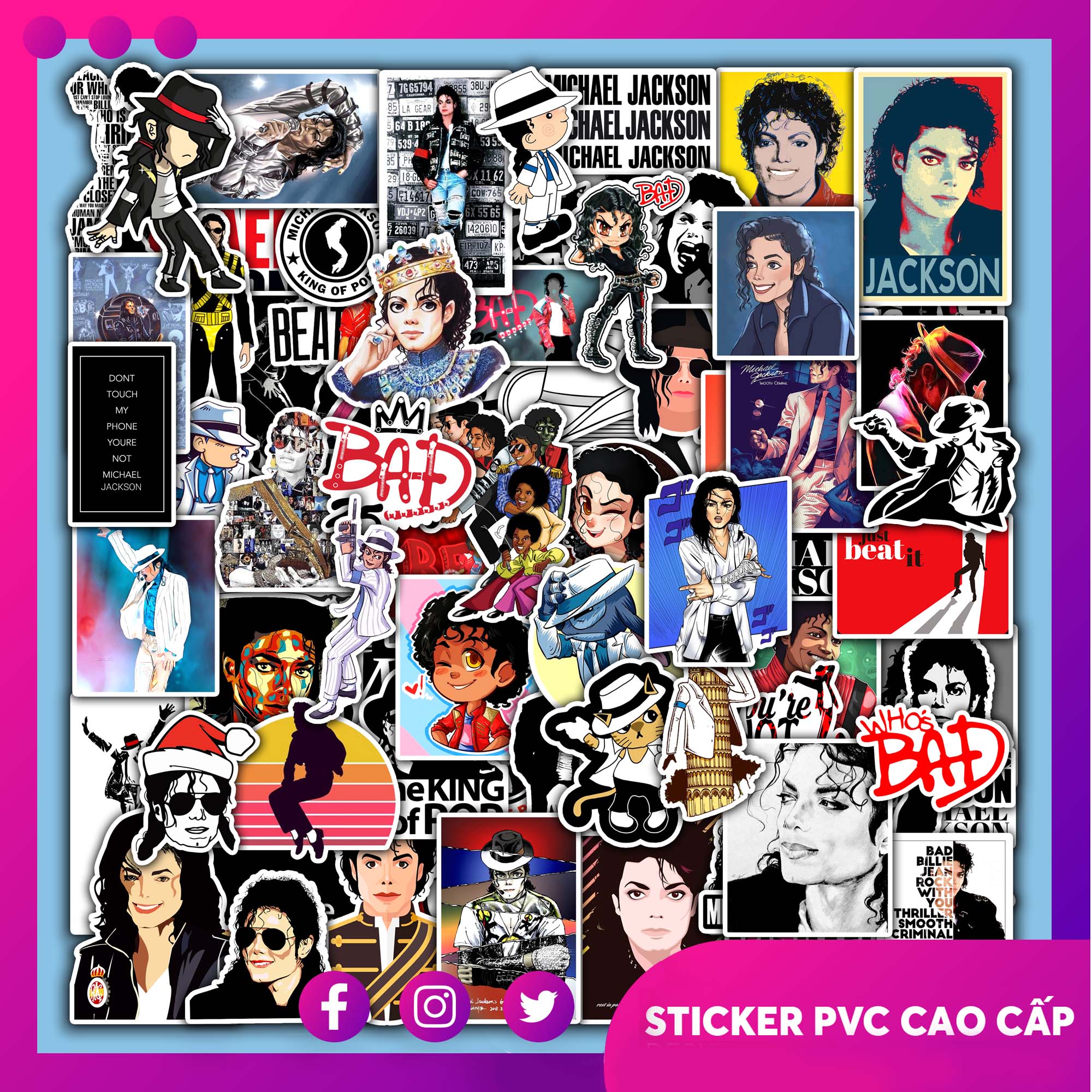 Sticker Chống Bay Màu , Chống Thấm Nước | Chủ Đề Michael Jackson