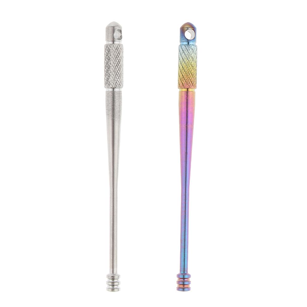 2 Pieces Titanium Ear Pick Wax Curette Remover Cleaner Care Tool, Metal Earpick, 64mm, Durable, Rust Proof, Silver, Colorful