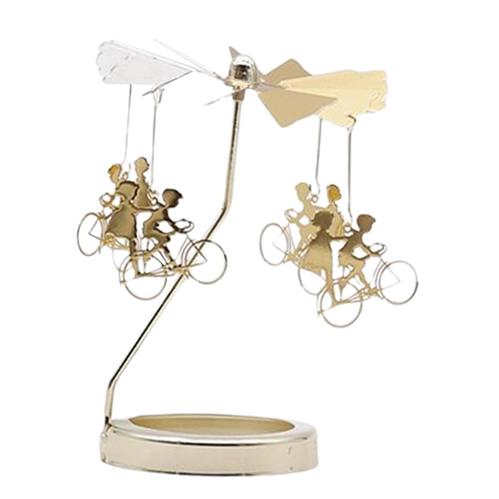 2x Rotating Candlestick Metal Rotating Tea Light Candle Holder for Party