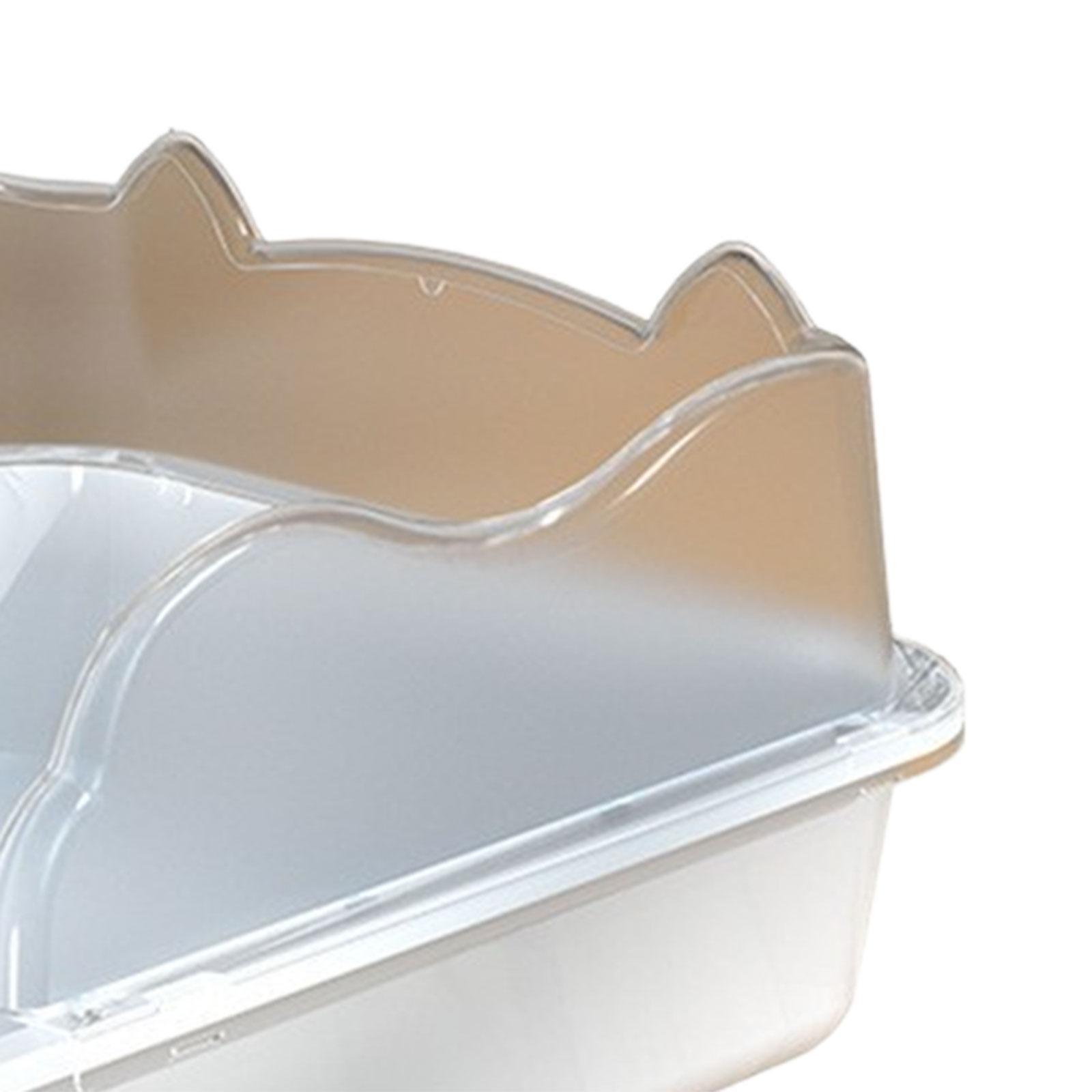 Cat Litter Box for Indoor Cats Semi Enclosed Cat Sand Box Kitty Litter Pan