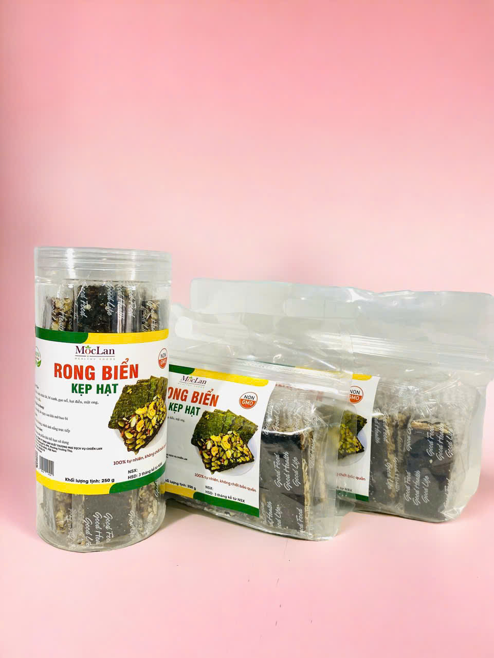 Rong biển kẹp hạt dinh dưỡng ăn kiêng giảm cân Mộc Lan Healthy Foods - 250g, 500g