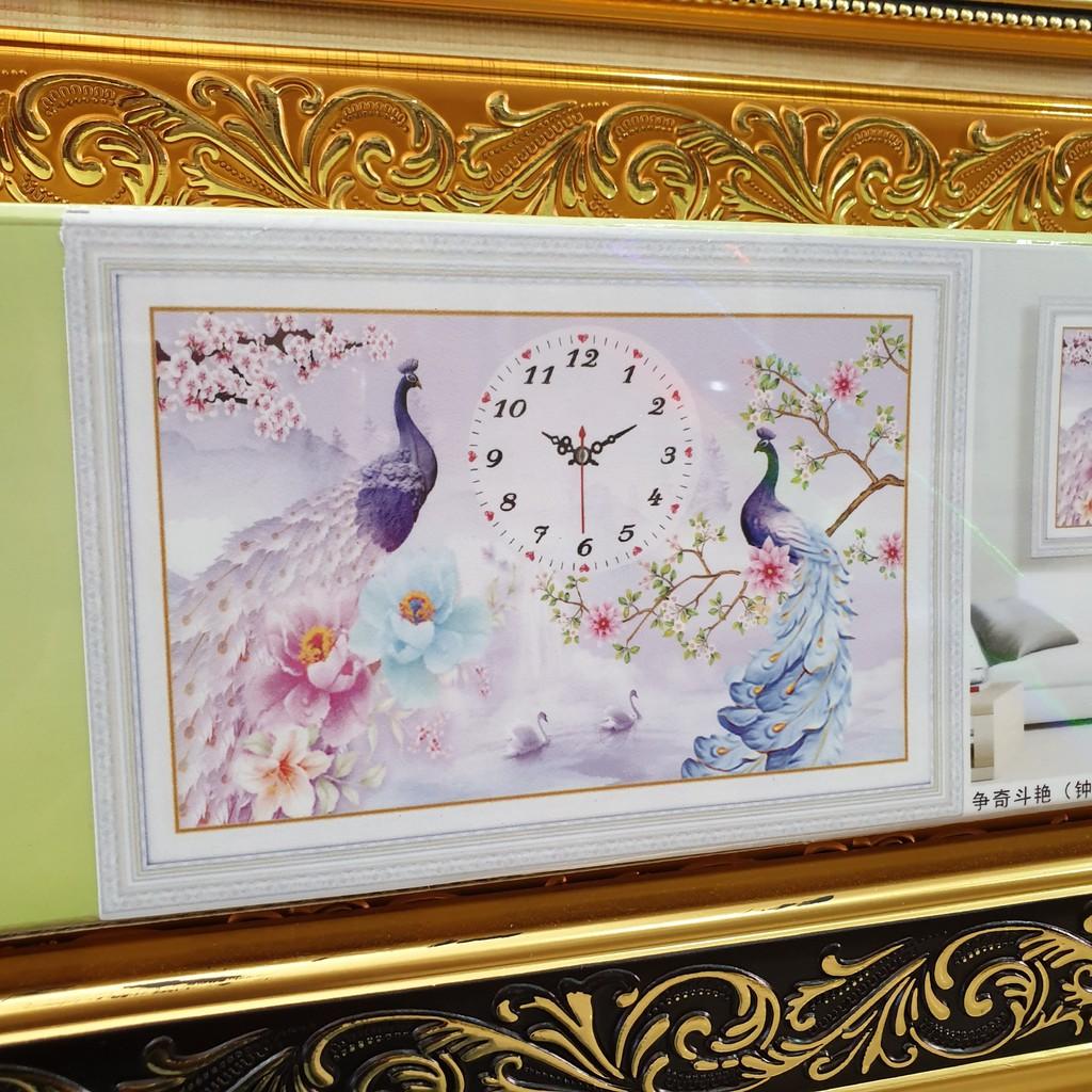 Tranh Đính Đá ĐỒNG HỒ CÔNG . Kích Thước: 75cm x 50cm