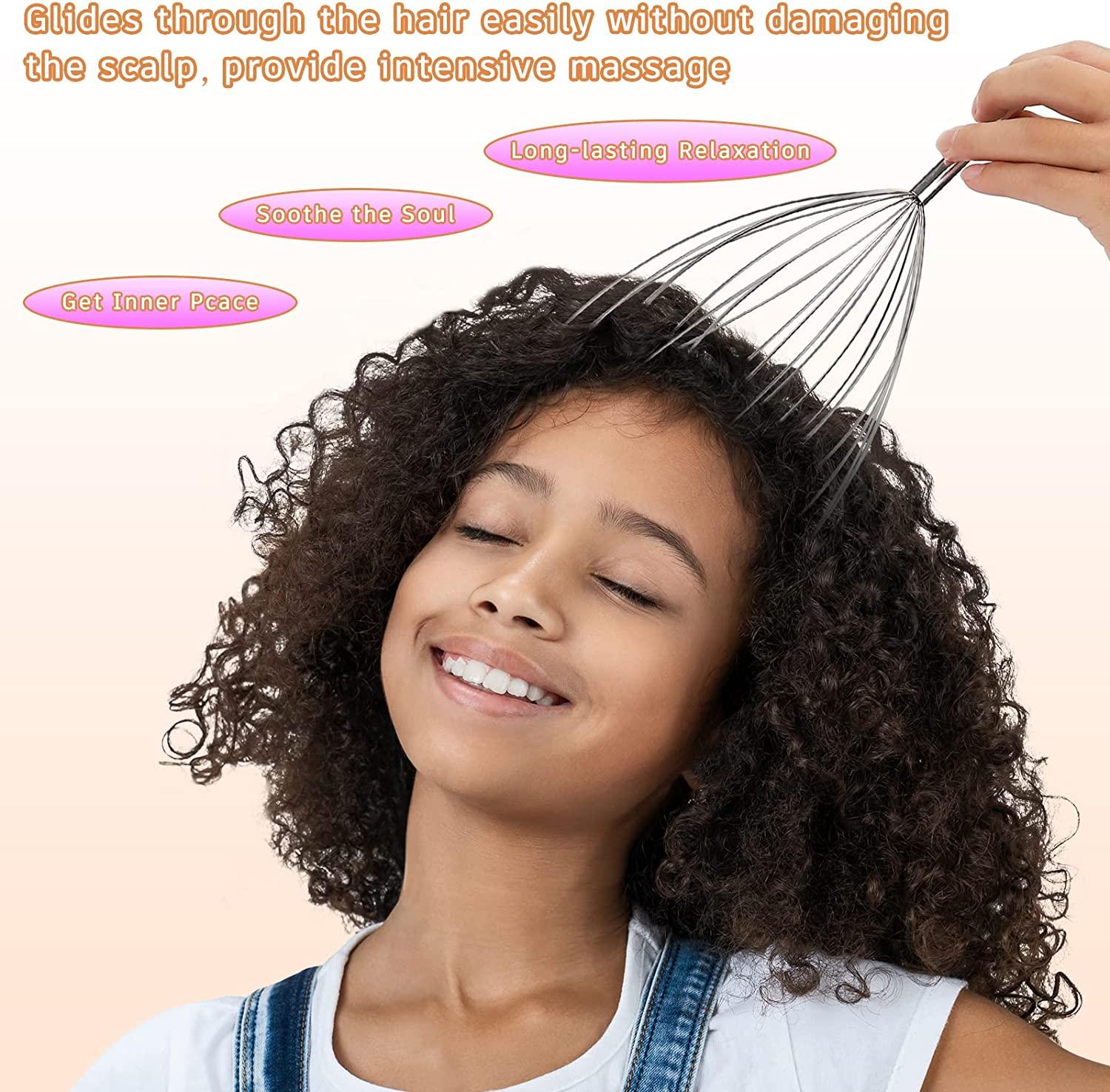 Đặt 2 người mát xa đầu, thiết bị massage đầu với 20 ngón tay để kích thích da đầu và thư giãn sâu, massage đầu chồn hôi để giảm căng thẳng và cải thiện giấc ngủ
