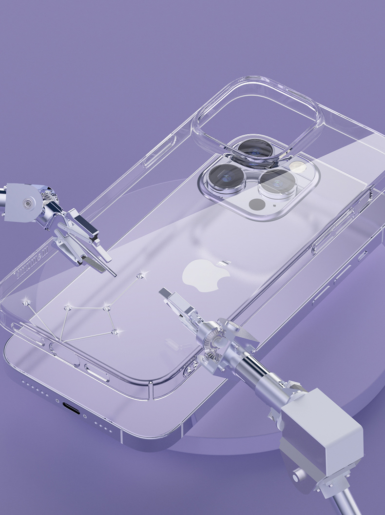 Ốp lưng cứng trong suốt đính đá dành cho iPhone 14 Pro hiệu Memumi - Hàng nhập khẩu