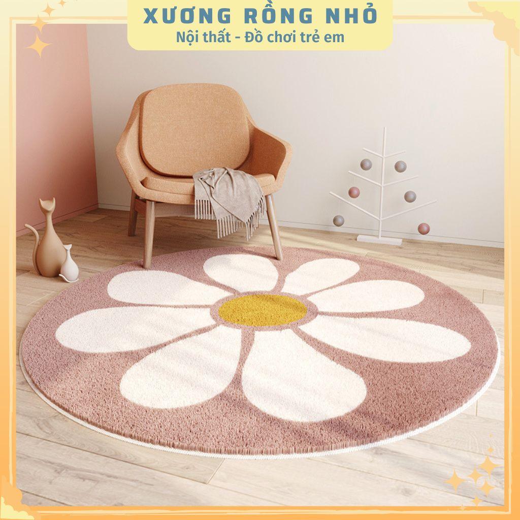 Thảm trang trí phòng bé trải sàn chống trượt in hình dễ thương - Thảm decor phòng cho bé đường kính 100cm