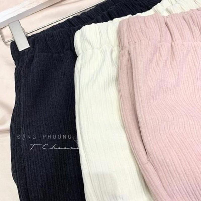 Quần baggy nhung mềm chuẩn loại 1 siêu tôn dáng