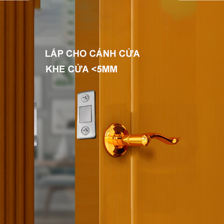 Bộ 2 chốt nam châm mini cho cửa tủ, ngăn kéo bàn, cửa trượt với nam châm có lực hút mạnh kèm băng dính 2 mặt và vít