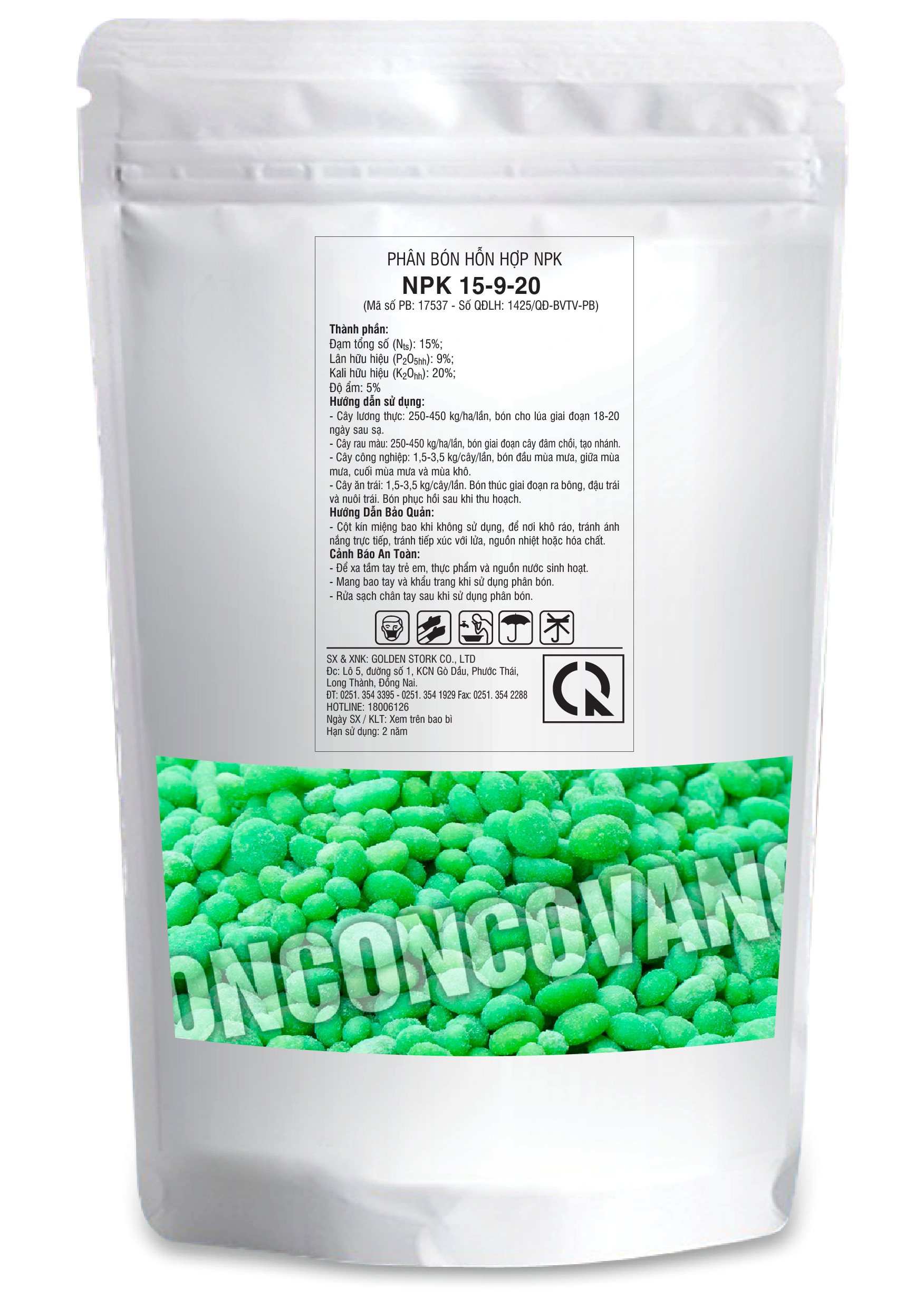 Phân bón hỗn hợp NutriTech NPK 15-9-20+TE 1 KG