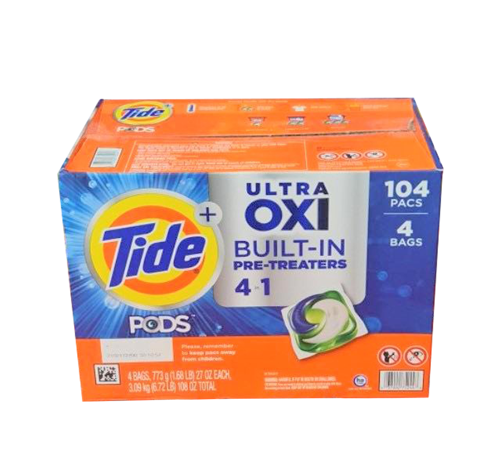 Thùng Viên Giặt Tide PODS Ultra Oxi Liquid Detergent 104 viên