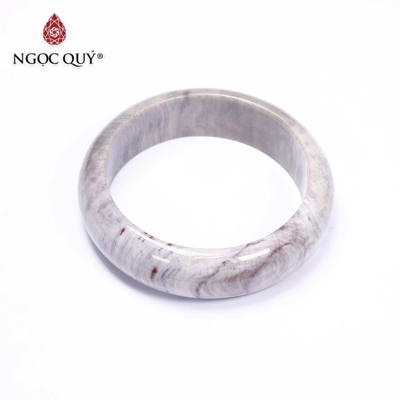 Vòng tay liền khối gỗ hóa thạch mệnh hỏa, mộc - Ngọc Quý Gemstones