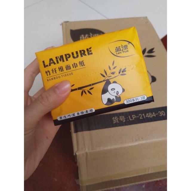 Thùng 30 Gói Giấy Ăn Gấu Trúc Mẫu Mới Lampure Siêu Dai