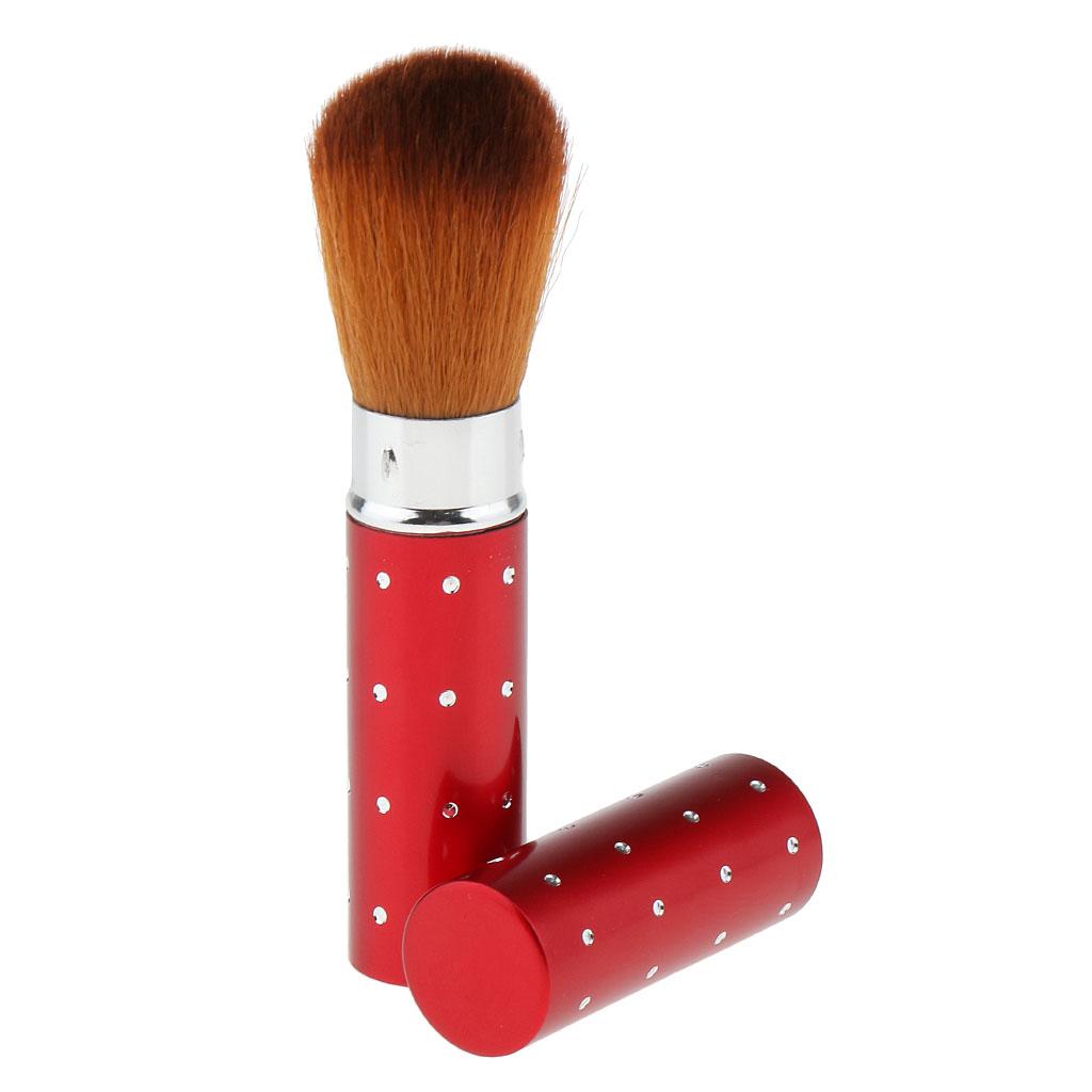 2 Pcs Retractable Cosmetic Face Powder Blush Contour Foundation Brush Tool Travel