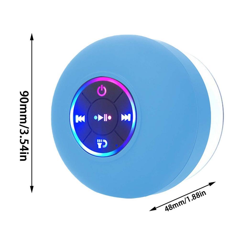 Loa Bluetooth mini Phòng tắm không thấm nước Âm thanh Loa vòi hoa sen không dây Ánh sáng RGB cho Loa Soundbar điện thoại Loa ô tô rảnh tay Màu sắc: Xanh lam