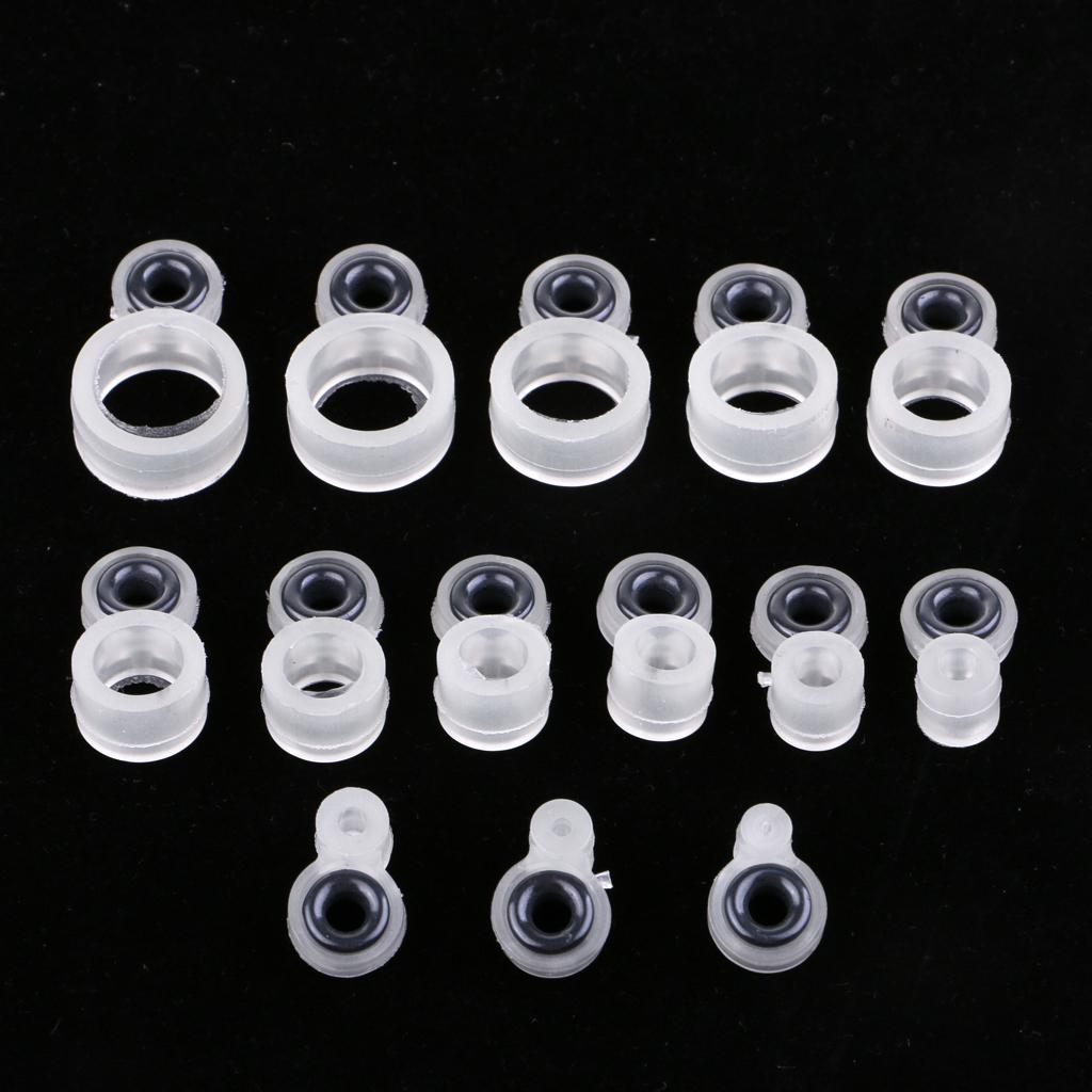 14pc Silicone Fishing Rod Guides Repair Kit Telescopic Rod Eye Ring Top Tips