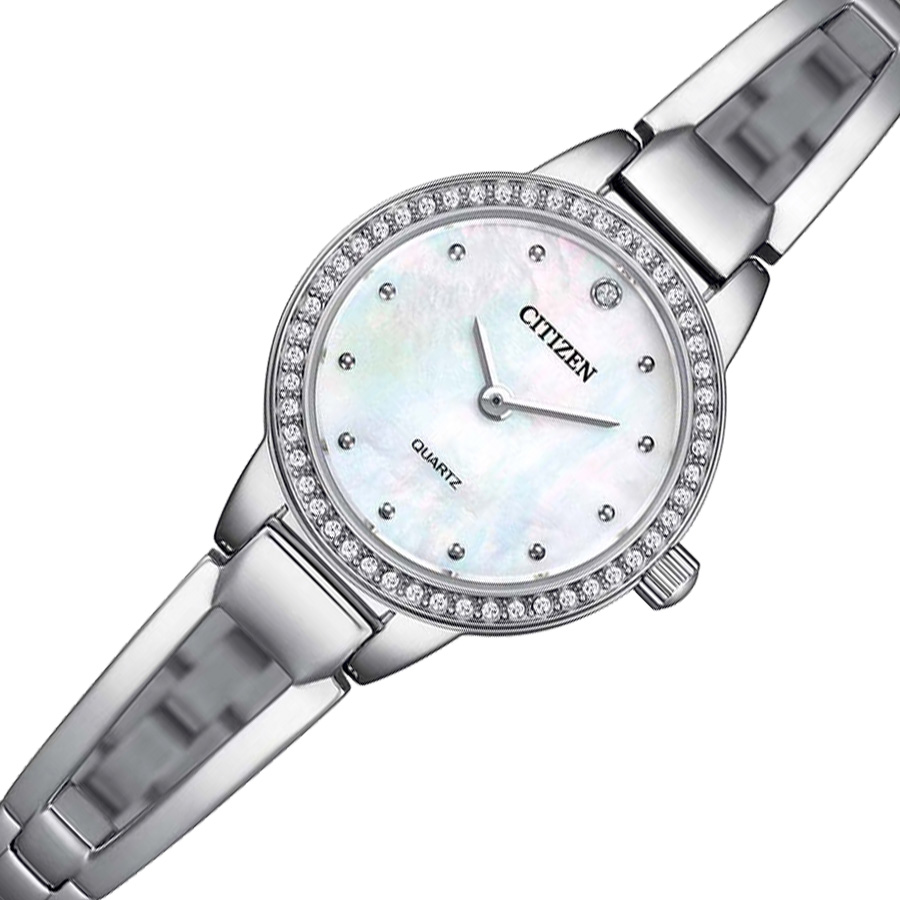 Đồng Hồ Nữ Citizen Pin-Quartz Đính Đá Swarovski Dây Thép Không Gỉ EZ7011-88D - Mặt Xà Cừ (24mm)