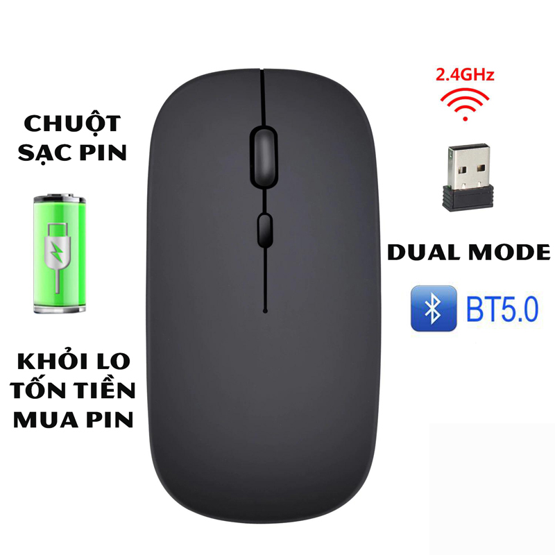 Chuột không dây Bluetooth Và 2.4G Pin Sạc