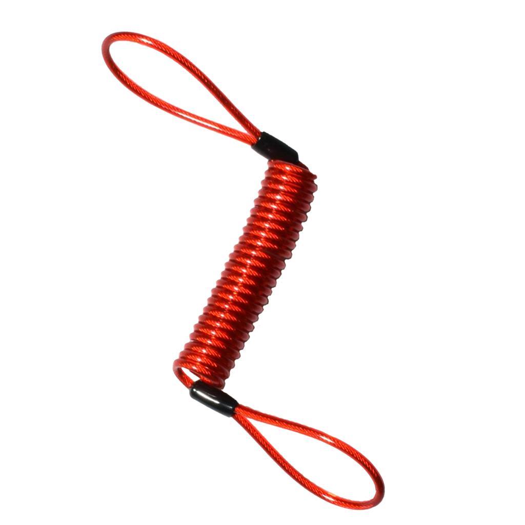 2X Disc Lock Spring Reminder Cable Motorcycle Red