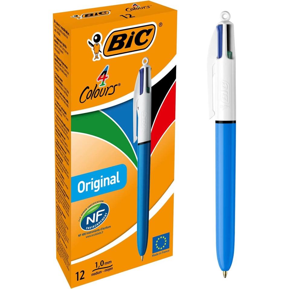 Bút bi 4 màu mực siêu nhiều BIC 4-Color Retractable Ballpoint Pen, Cỡ ngòi Medium Point (1.0mm), 1 cây viết