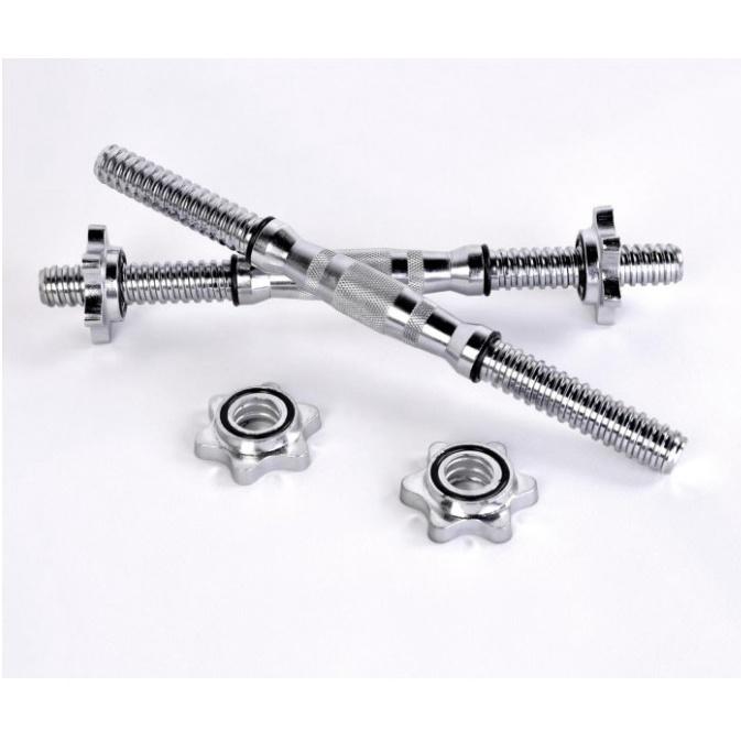 Bộ 2 đòn tập tạ ngắn tay bầu 38cm xi mạ inox Reefit
