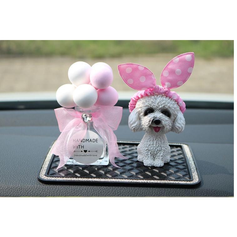 Tượng chó Poodle sang xịn trang trí táp lô xe hơi, bàn làm việc, làm quà tặng cực yêu-Hoàng Đông Shop