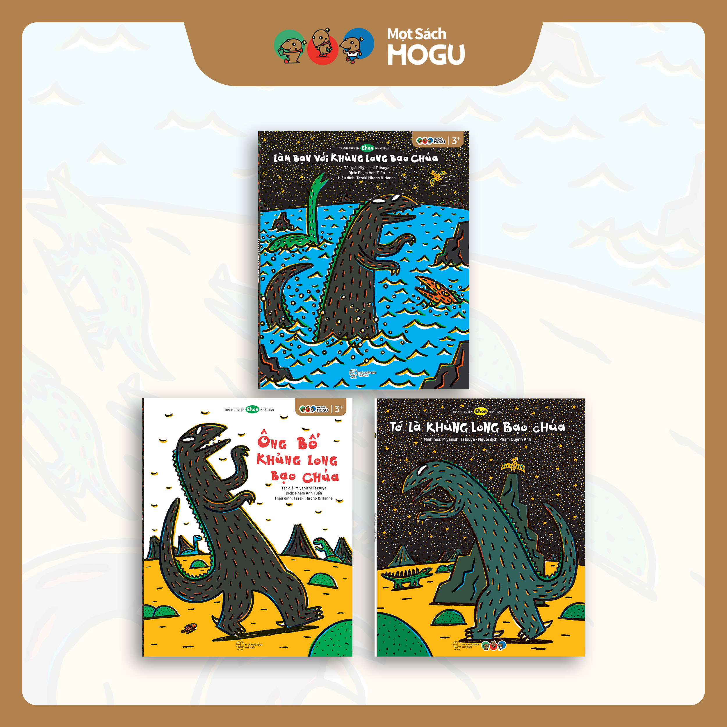 Truyện Ehon bé 3-4-5 tuổi - Bộ 3 cuốn Tuyển tập truyện về Khủng Long Bạo Chúa