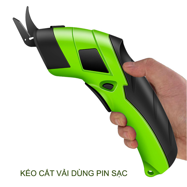 Máy cắt vải cầm tay chạy pin sạc, cắt vải-da-bìa carton-tấm nhựa PVC đa năng