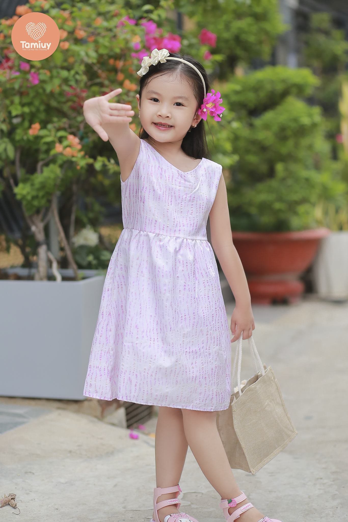 Đầm Cho Bé Gái Tamiuy Thiết Kế Xẻ  Tim Sau Cho Bé Từ 1-10  Tuổi