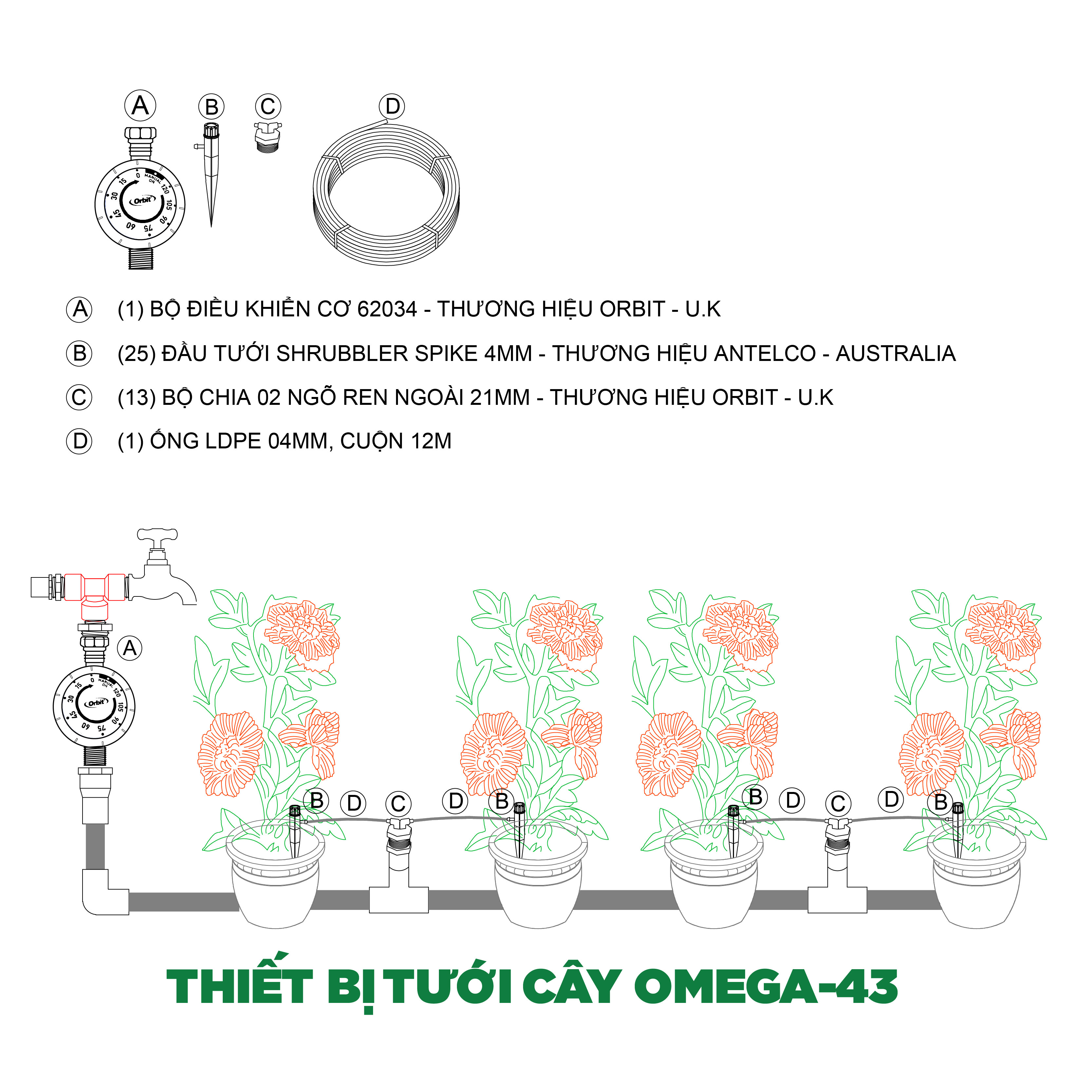Tưới cây tự động OMEGA-43