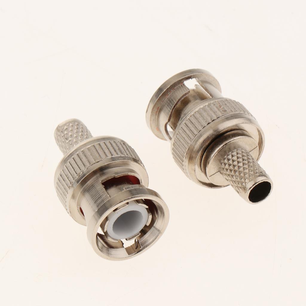 2-3pack 10 Pieces Professional BNC Male Crimp-On Connector BNC Plug Crimp