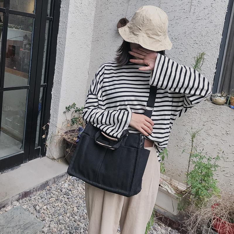 Vải Bố Đa Túi Dây Kéo Túi Xách Cho Học Sinh Sinh Viên Giáo Viên Trường Vải Giải Trí Hàng Đầu-Túi Dành Cho Thiếu Niên Lớn Jumbo túi Đeo Chéo