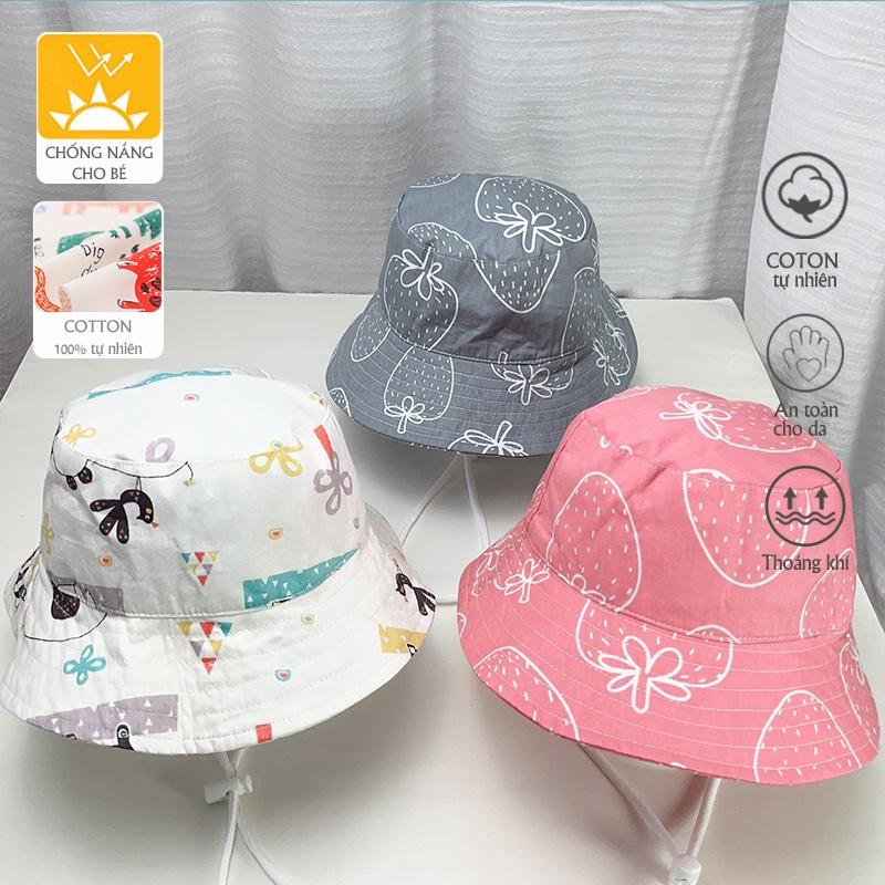 Nón cho bé trai bé gái 0-5 tuổi, mũ tai bèo chống nắng thời trang dễ thương chất liệu cotton mềm mát phong cách
