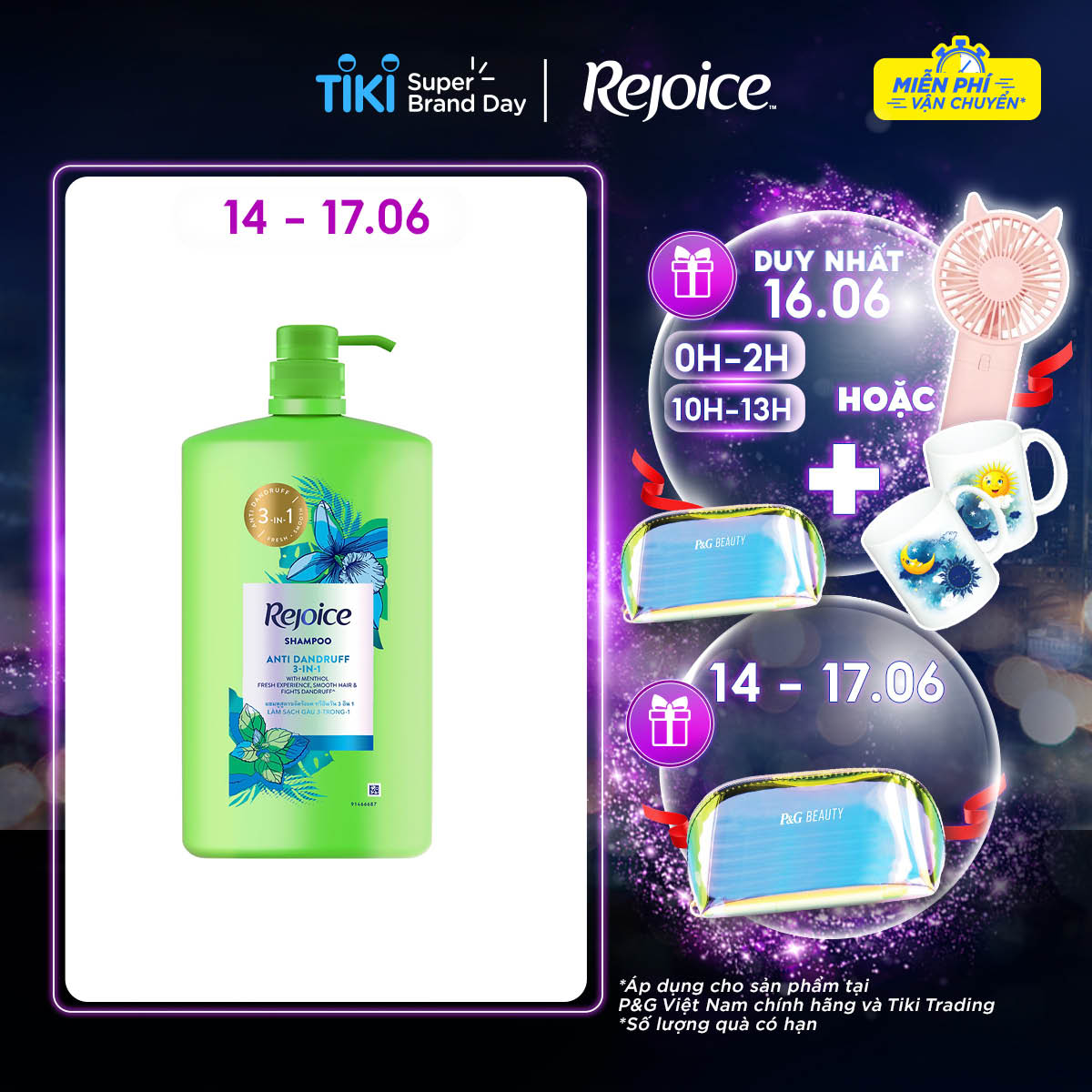 Dầu gội Rejoice Trị gàu 3 trong 1