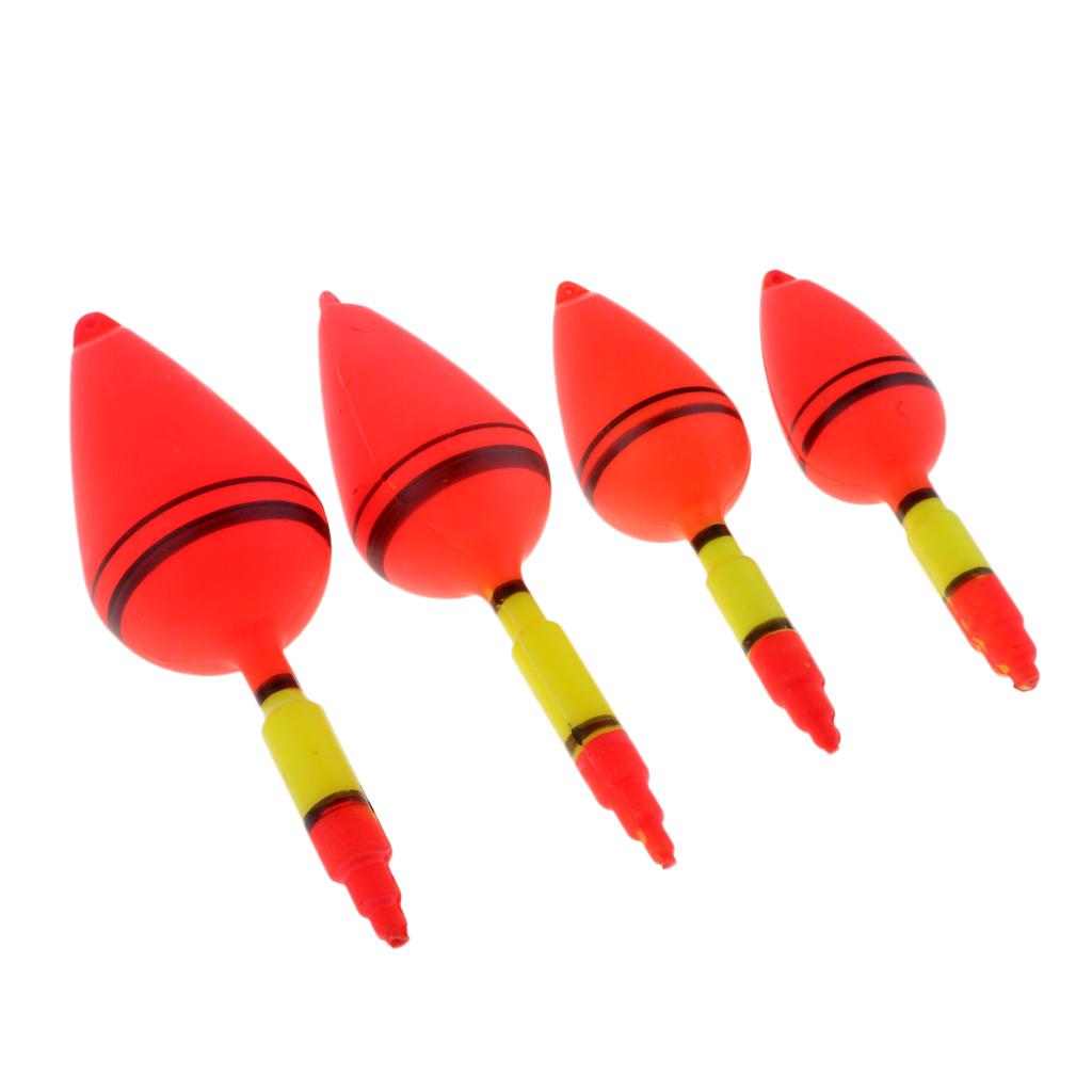 4pcs Luminous Fishing Float Light Stick Vertical Buoy Floating Tube Bobber