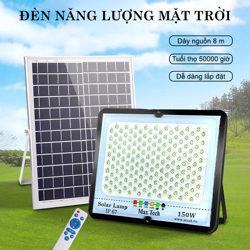 Đèn năng lượng mặt trời  MAXTECH bóng to 150w-200w-250w-300w- Đèn LED ngoài trời, Công nghệ cao - D1370