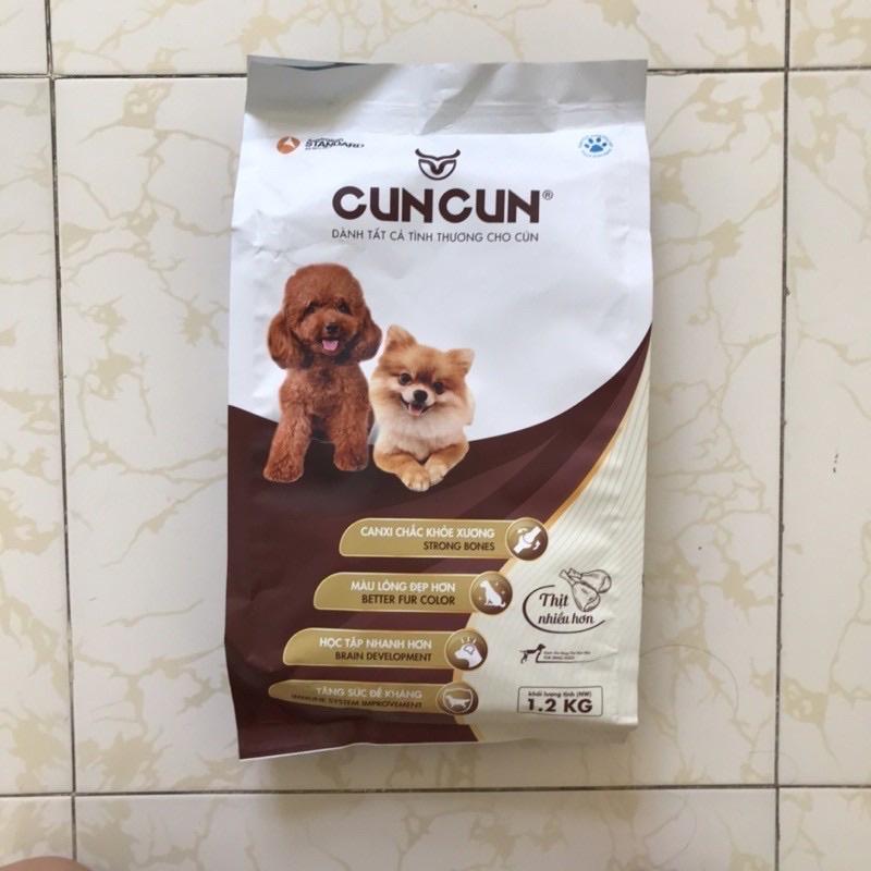 Thức ăn cho chó Poodle hạt tươi Cuncun Plus 1,2kg, Hạt cho chó nhỏ Phốc sóc