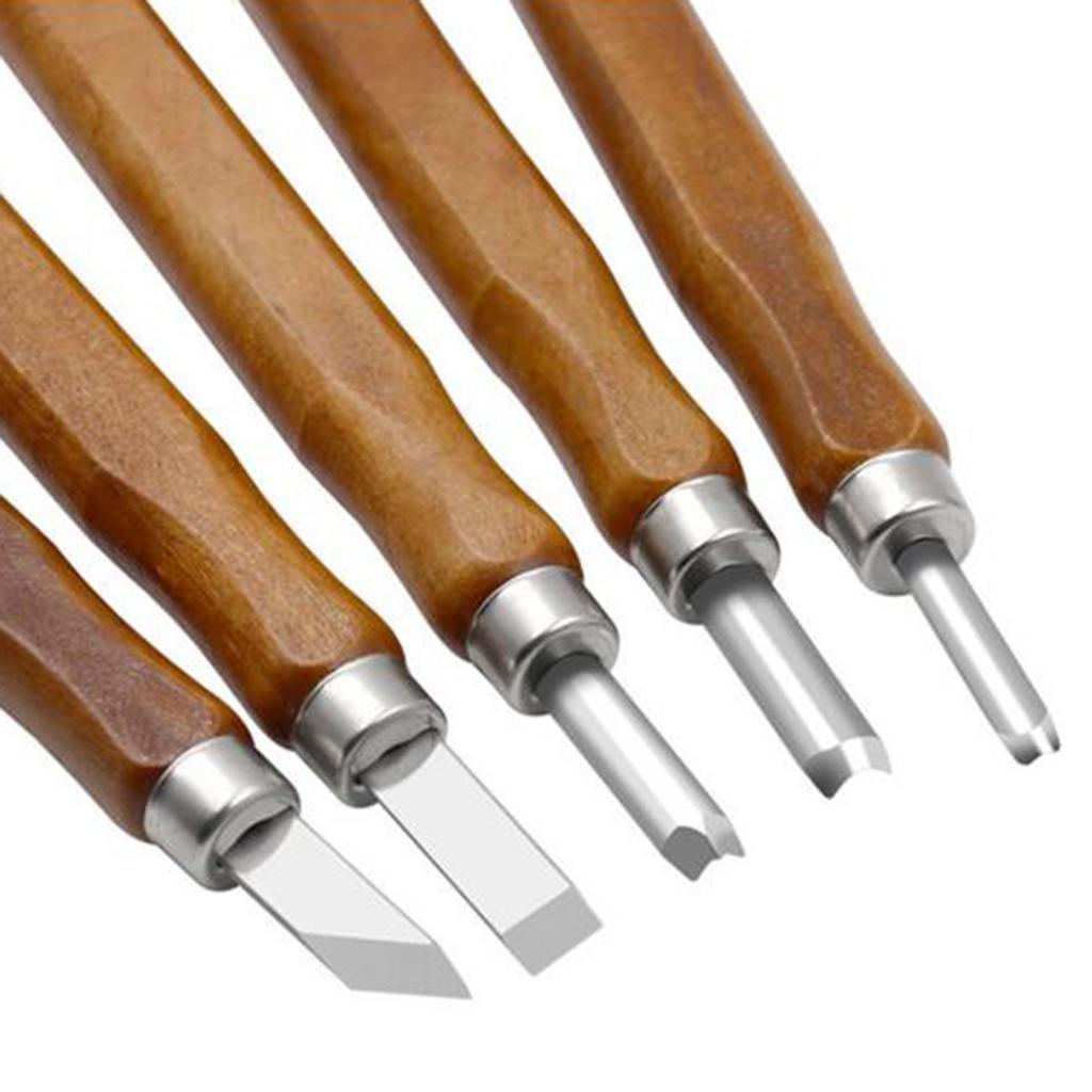 5pcs Woodworking Carving Tools Set Sculpting Knife Kit Durable Hand Chisels