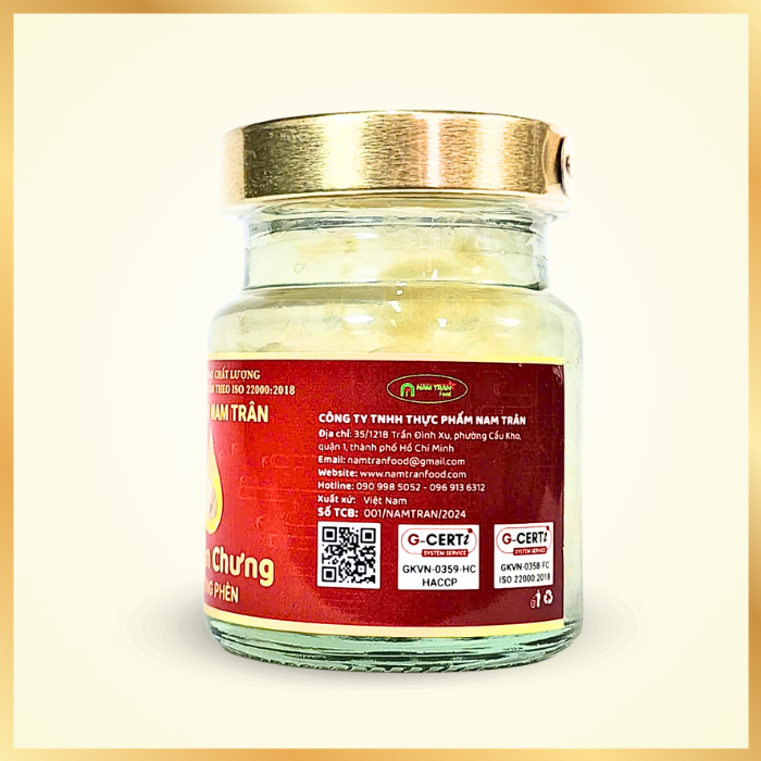 Yến chưng Đường Phèn NAM TRÂN 7 gram Tổ Yến Tươi giúp Bồi bổ sức khoẻ. Hộp ( 6 lọ x 70 ml )